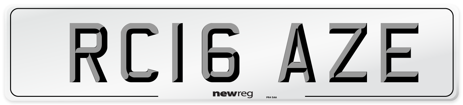 RC16 AZE Number Plate from New Reg